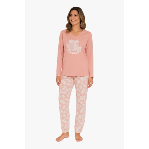 Cocodream Dames pyjama katoen - roze - wildlife