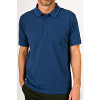 Heren poloshirt regular fit - Star Blue gemêleerd