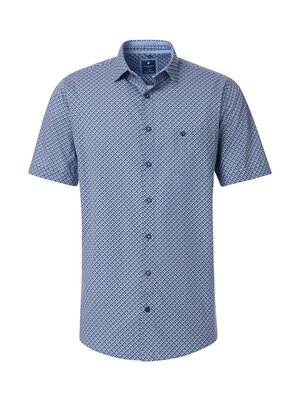 Redmond Heren overhemd korte mouw - blauw multi