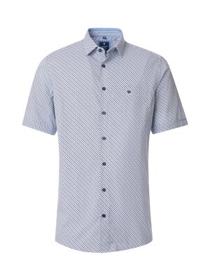 Redmond Heren overhemd korte mouw - white multiprint
