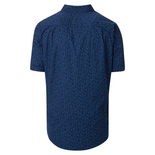 Redmond Heren overhemd korte mouw - donkerblauw dessin