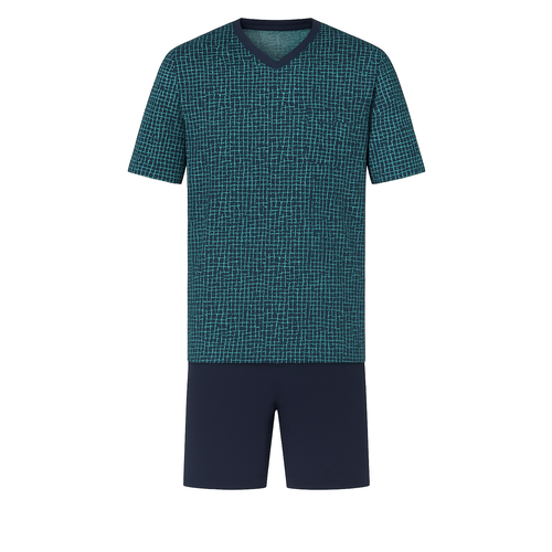 Comte  Heren shortama katoen - grafisch blauw