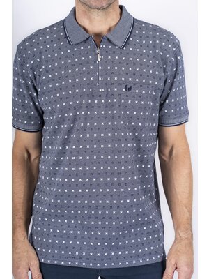 Pre End Heren poloshirt met rits- regular fit - grey