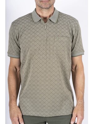 Pre End Heren poloshirt met rits- regular fit - light green