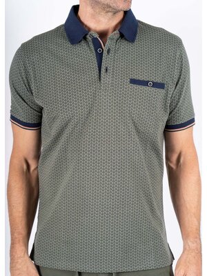 Pre End Heren poloshirt regular fit - donkergroen - allover print
