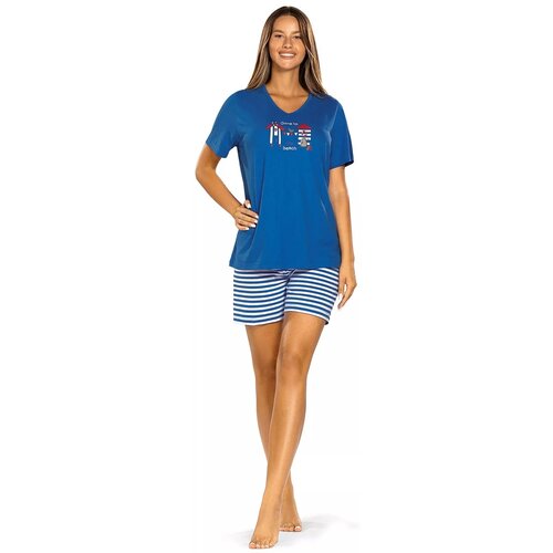 Comtessa Dames shortama katoen - blauw