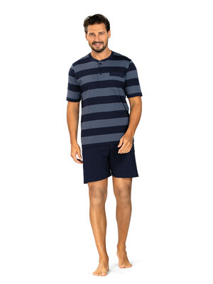 Comte Heren shortama katoen - indigo blue grey