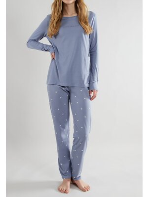 Tom Tailor Dames pyjama katoen blauw - charlotte
