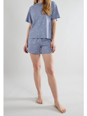 Tom Tailor Dames shortama katoen blauw - charlotte