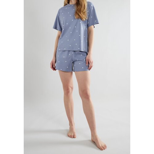 Tom Tailor Dames shortama katoen blauw - charlotte