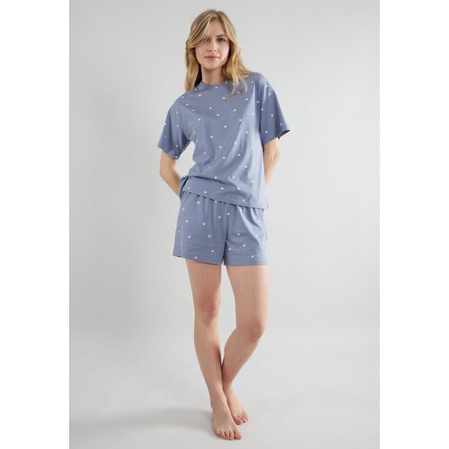 Tom Tailor Dames shortama katoen blauw - charlotte