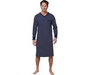 MIOTEQ Heren nachthemd lange mouw katoenen nachthemd losse comfortabele slaap shirt zachte nachtjapon huisjas S-XXXL,zwart,XXL