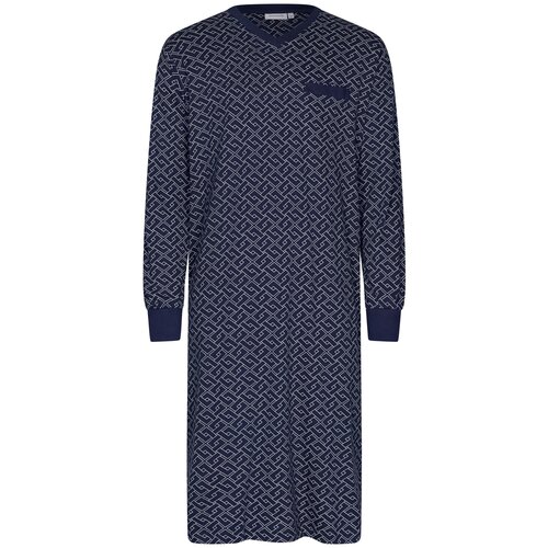 Pastunette Heren nachthemd lange mouw - graphic blauw