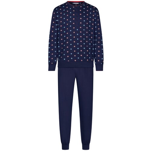 Pastunette Heren pyjama katoen - allover print blauw