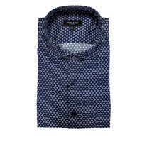 Heren overhemd lange mouw - donkerblauw