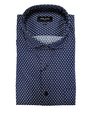 Pre End Heren overhemd lange mouw - donkerblauw
