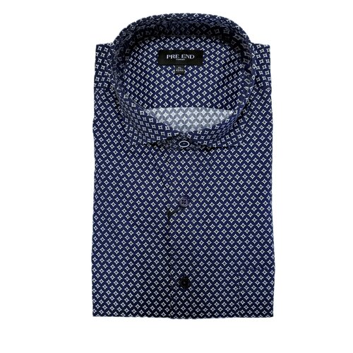 Pre End Heren overhemd lange mouw - donkerblauw