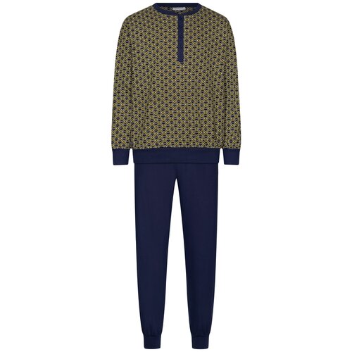 Pastunette Heren pyjama katoen - allover print groen blauw