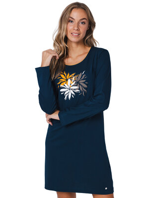 Pastunette Donkerblauwe dames nachthemd moonlite - bio katoen