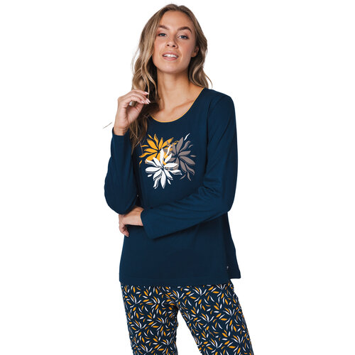 Pastunette Dames pyjama katoen - donkerblauw - bio katoen