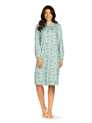 Comtessa Klassiek dames nachthemd lange mouw - mint