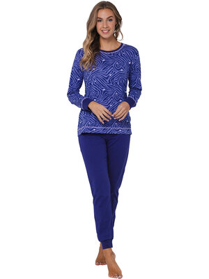 Rebelle by Pastunette Dames Pyjamaset Tiger Star – Donkerpaars
