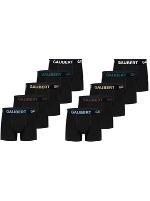 Gaubert Heren boxershorts katoen - 10-pack zwart multicolor