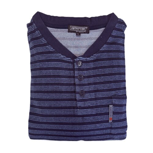 Outfitter Badstof Heren Pyjama - Blauw Outfitter Badstof Heren Pyjama - Blauw