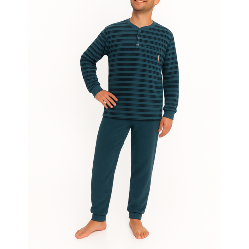 Outfitter Badstof Heren Pyjama - Petrol Outfitter Badstof Heren Pyjama - Petrol