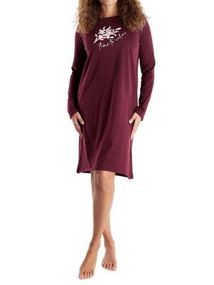 Götzburg Dames nachthemd lange mouw - bordeauxrood