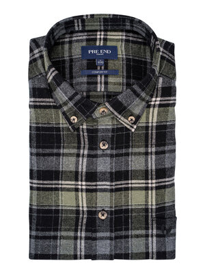 Pre End Heren overhemd flanel lange mouw - green black