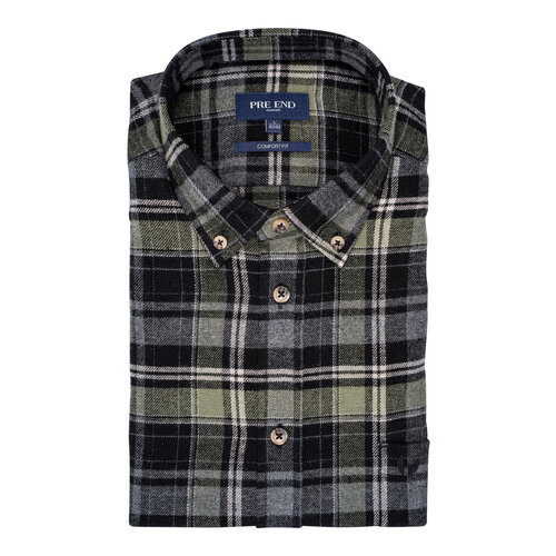 Pre End Heren overhemd flanel lange mouw - green black