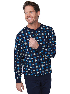 Robson Heren pyjama katoen - dark blue