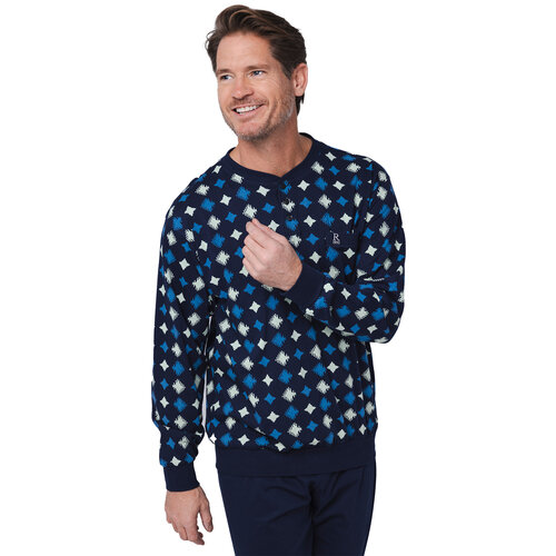 Robson Heren pyjama katoen - dark blue
