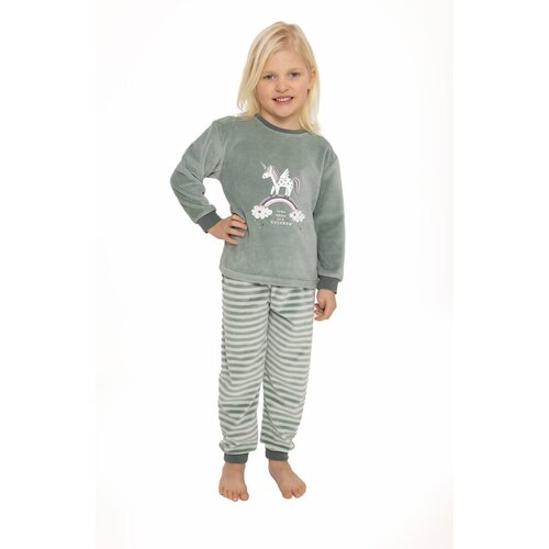 Cocodream Meisjes pyjama velours - groen - unicorn