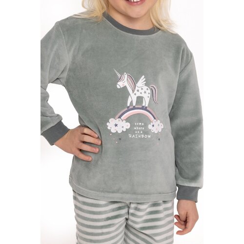 Cocodream Meisjes pyjama velours - groen - unicorn