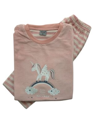 Cocodream Meisjes pyjama velours - roze - unicorn