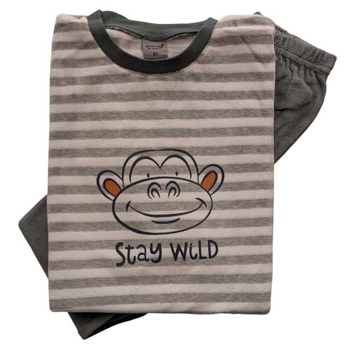 Outfitter Jongens pyjama velours - grijs - monkey