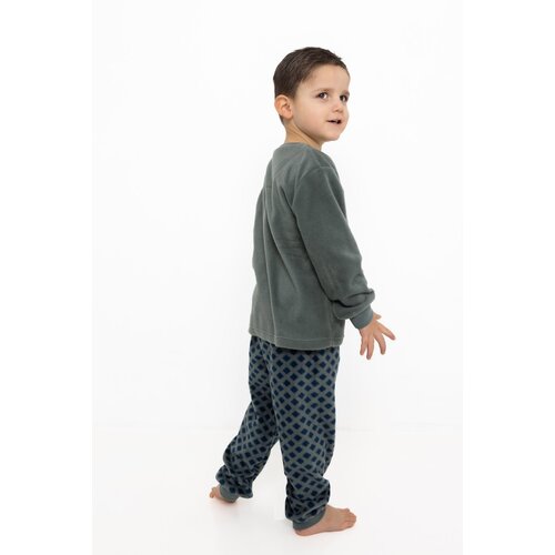 Outfitter Jongens pyjama fleece - donkergroen - bear