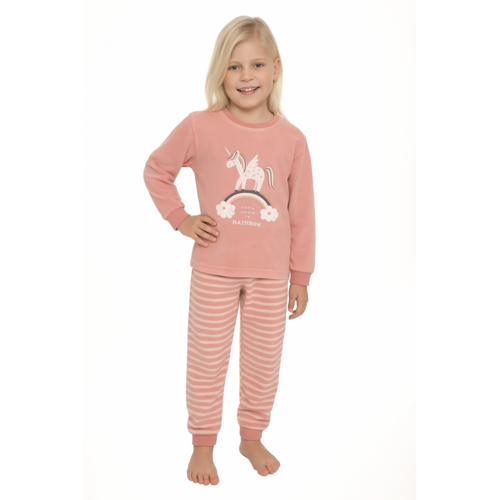 Cocodream Meisjes pyjama velours - roze - unicorn Cocodream Meisjes pyjama velours - roze - unicorn