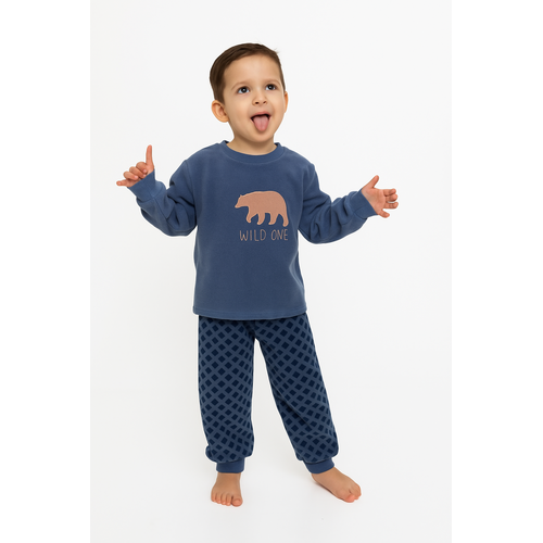 Outfitter Jongens pyjama fleece - blauw - bear Outfitter Jongens pyjama fleece - blauw - bear