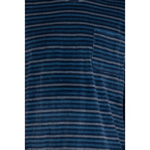 Outfitter Velours heren pyjama - blauw gestreept