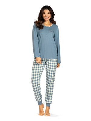 Comtessa Dames pyjama interlock - blauw