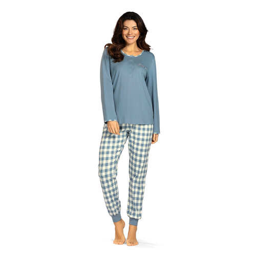 Comtessa Dames pyjama interlock - blauw