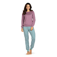 Dames pyjama interlock - roze blauw