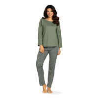Dames pyjama katoen - groen panter