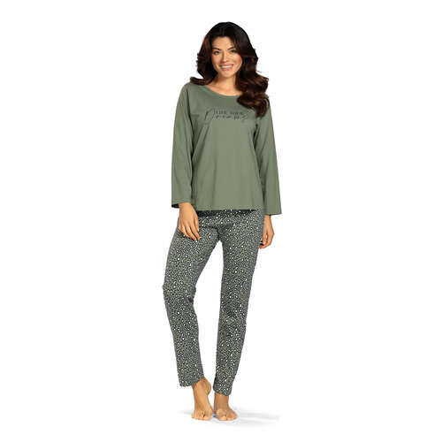 Comtessa Dames pyjama katoen - groen panter