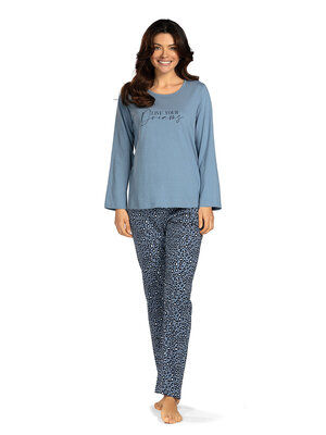 Comtessa Dames pyjama katoen - blauw panter