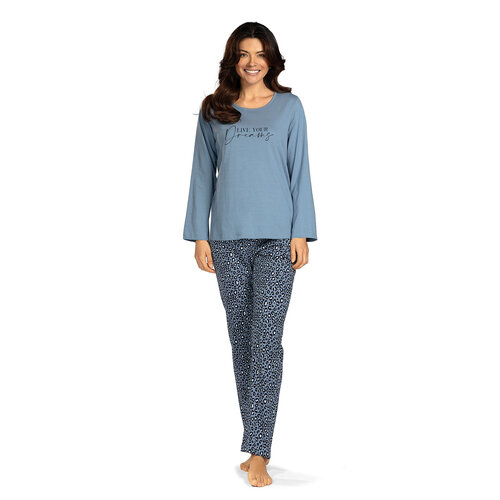 Comtessa Dames pyjama katoen - blauw panter