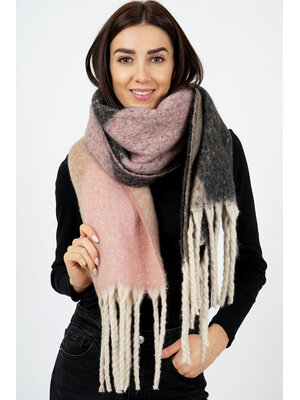 Texo Dames wintersjaal - Woodrose combi